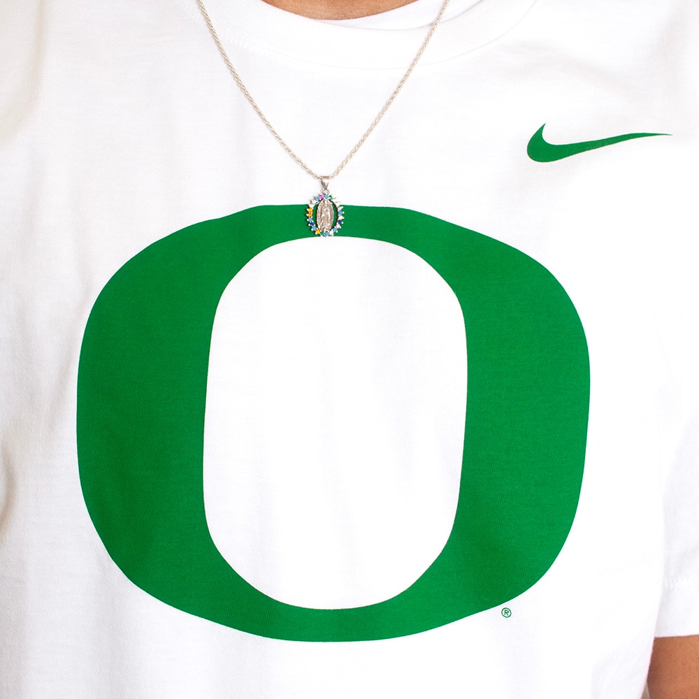 Classic Oregon O, Nike, White, Crew Neck, Cotton, Men, Unisex, 155gsm, Jersey-style fabric, T-Shirt, 839788